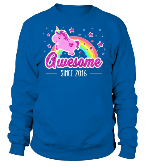 Awesome Since 2016 Birthday Year Of Birth Unicorn Men's Sweatshirt