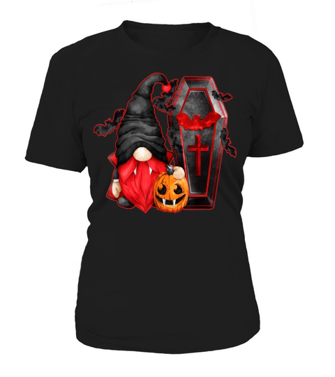 Vampire Costume With Pumpkin Bats Halloween Gnome Women's T-Shirt