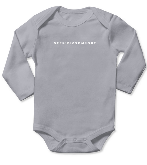 seek discomfort merch Long Sleeve Baby One-Piece