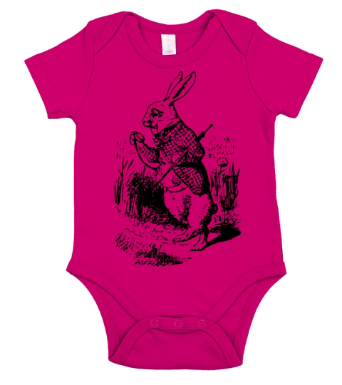 Alice In Wonderland white rabbit Short Sleeve Baby One-Piece