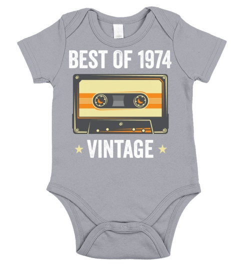 Best of 1974 Vintage - 47th Birthday Cassette Tape Short Sleeve Baby One-Piece