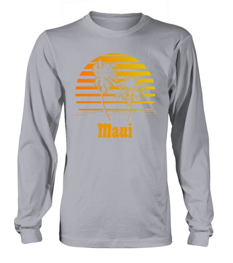 Maui Hawaii Sunset Palm Trees Women's Long Sleeve