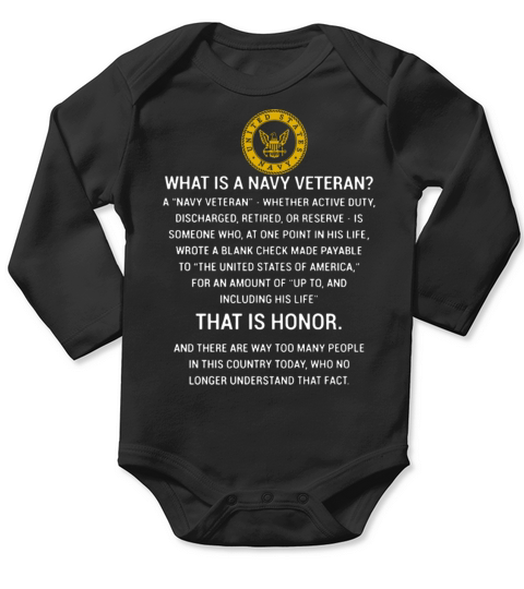 What is a navy veteran that is honor Long Sleeve Baby One-Piece