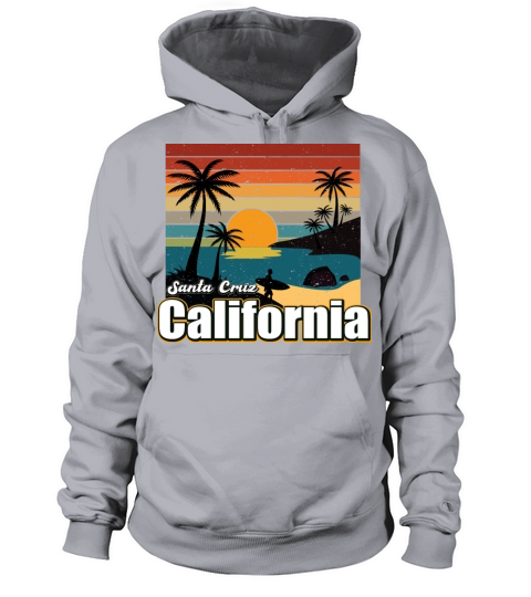 Vintage 70s 80s Style Santa Cruz Ca Surfing Men's Hoodie