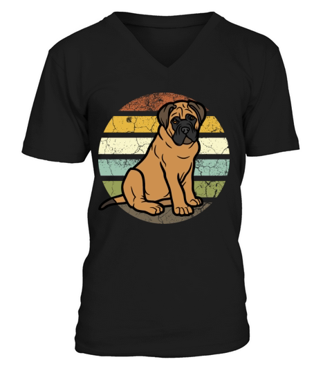 vintage bullmastiff dog lovers Men's V-Neck T-shirt