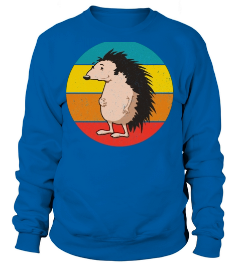Vintage Retro Sunset Style Cute Hedgehog Funny Women's Sweatshirt