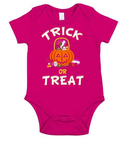 TRICK or TREAT Halloween Short Sleeve Baby One-Piece