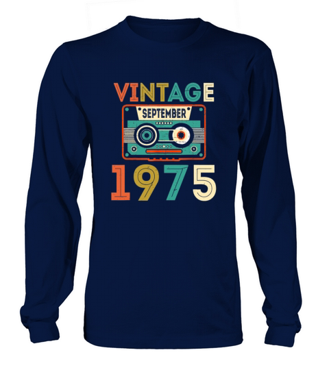 Vintage September 1975 44th Birthday Gift 44 Years Men's Long Sleeve