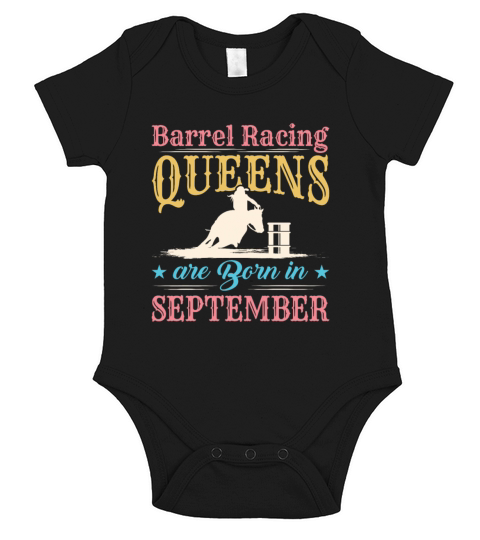 Barrel Racing Queens Are Born in September Short Sleeve Baby One-Piece