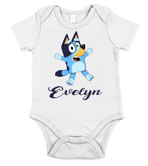 Evelyn Bluey  Cartoon 2020 Girl Name - Baby Onesie Short Sleeve Baby One-Piece
