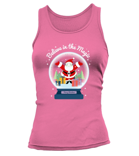 Believe In The Magic Merry Christmas Santa Snow Gl Women's Tank Top
