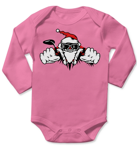 Santa Claus on Motorcycle Long Sleeve Baby One-Piece