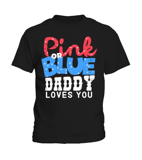 daddy papa Gender Reveal baby shower blue boy girl Kids T-Shirt