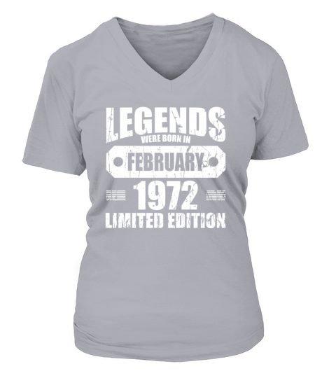 50th birthday February vintage 1972 gift idea V-neck T-Shirt Woman