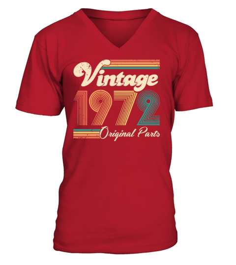Vintage 1972 50th Birthday Fiftieth Gift V-Neck T-shirt