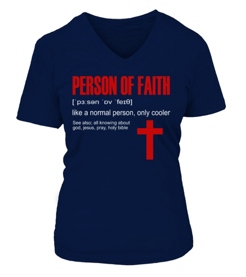 Person Of Faith - God Funny Gift Women's V-Neck T-shirt