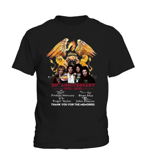 Queen 50th anniversary 1970 2020 signature Kids T-Shirt