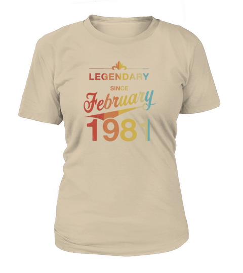 Vintage Born in February 1981 Gift 40th Birthday Women's T-Shirt