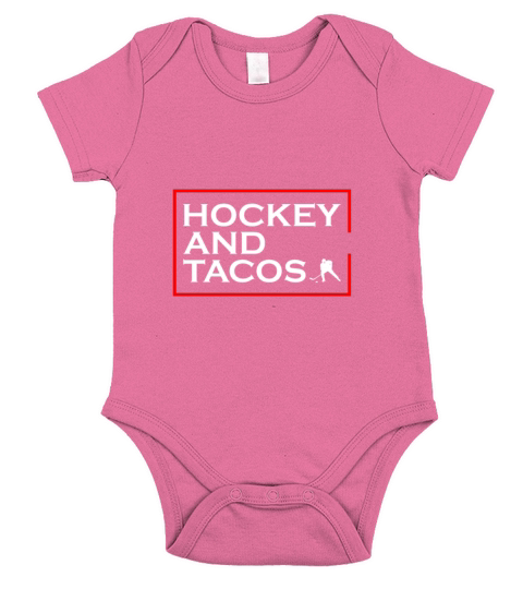 Hockey And Tacos Funny Hockey Short Sleeve Baby One-Piece