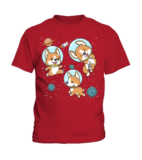 Corgis Astronauts In Space Corginaut Dog Lover Kids T-Shirt