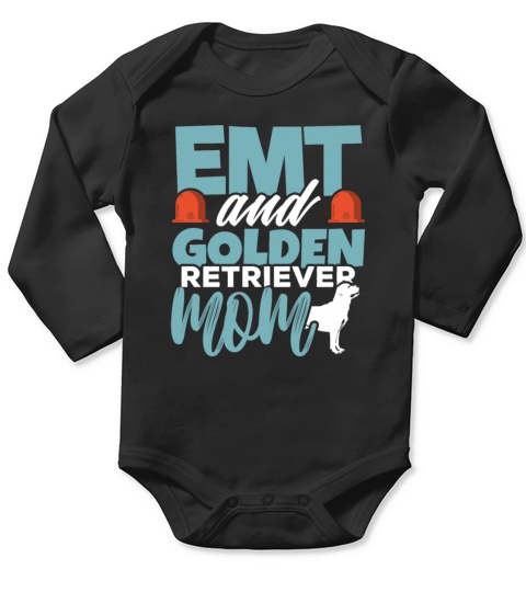 EMT Emergency Medical Golden Retriever Paramedic Long Sleeve Baby One-Piece