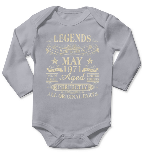 Legends Were Born In May 1971 50th Birthday Long Sleeve Baby One-Piece