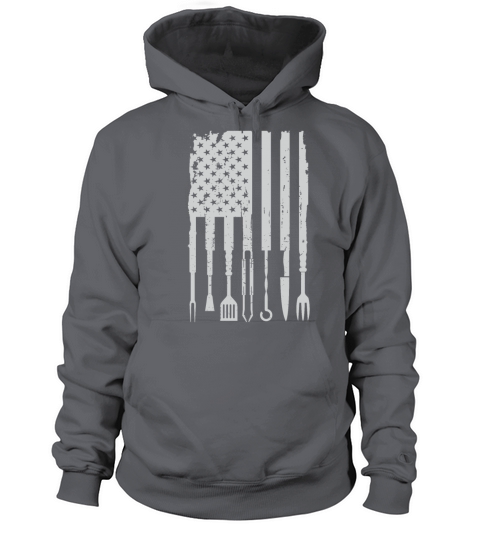BBQ Smoker Grilling Pitmaster American Flag Gifts Men's Hoodie