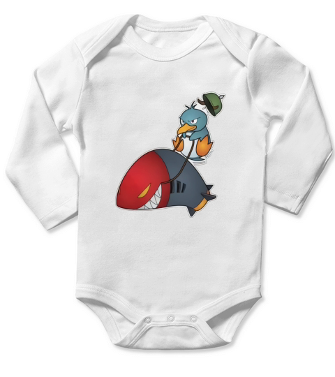 Nuclear Penguin Muscle Tee Long Sleeve Baby One-Piece