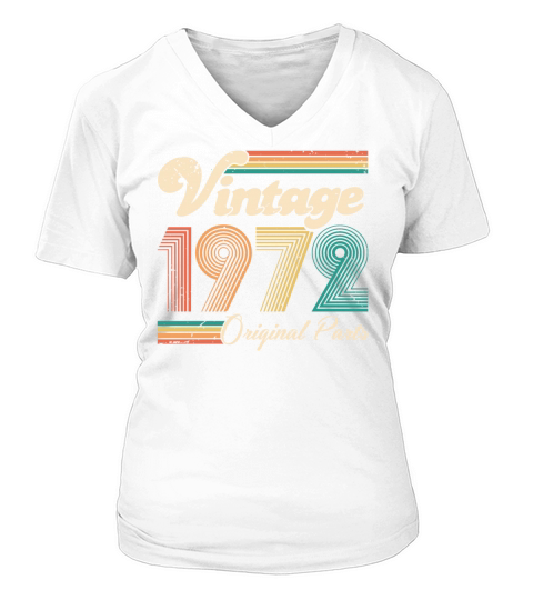 Vintage 1972 50th Birthday Fiftieth Gift V-neck T-Shirt Woman