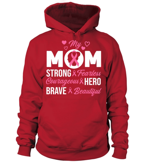 My Mom Pink Ribbon Warrior Inspirational Breast Women's Hoodie