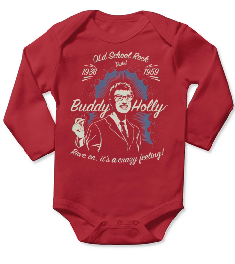 Buddy Holly Rave On Long Sleeve Baby One-Piece