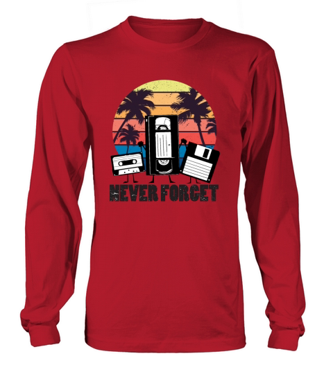 Never forget 90s VHS T-shirt floppy disk Women's Long Sleeve