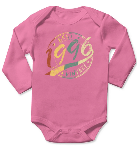 25th Birthday Best Vintage 1996 25 Years Old Gift Long Sleeve Baby One-Piece