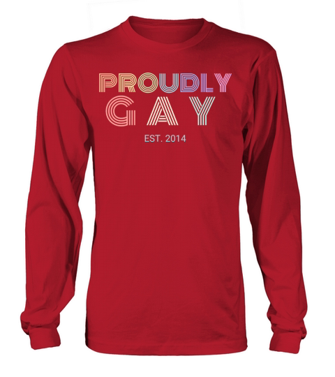 Proudly Gay Est 2014 Pride Men's Long Sleeve