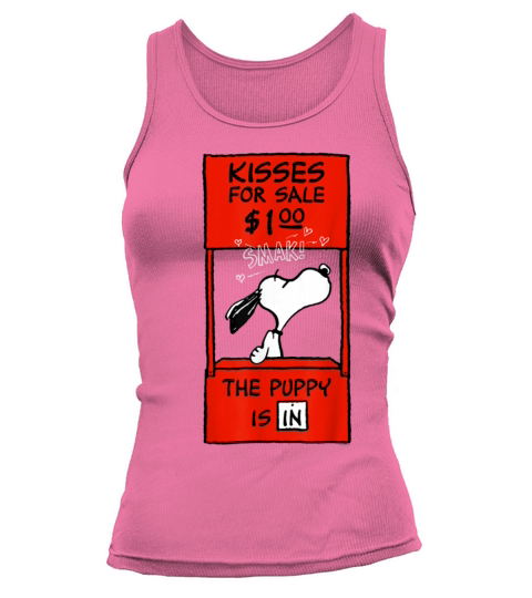 FUnny Peanuts Snoopy Kisses Valentines Women's Tank Top