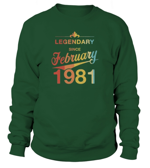 Vintage Born in February 1981 Gift 40th Birthday Men's Sweatshirt
