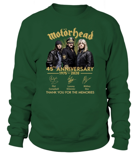 Motorhead 45th Anniversary 1975-2020 Signatures shirt Sweatshirt Unisex