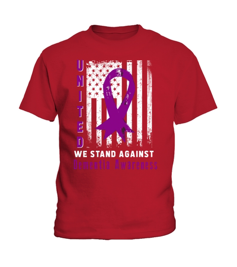 United We Stand Against Dementia Awareness American Flag Kids T-Shirt