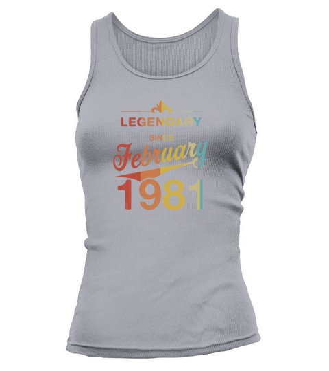 Vintage Born in February 1981 Gift 40th Birthday Women's Tank Top
