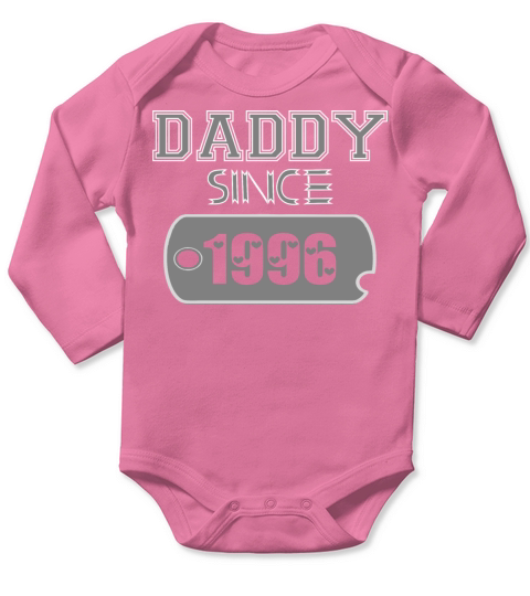 Daddy Since Tag 1996 Happy Fathers Day Long Sleeve Baby One-Piece