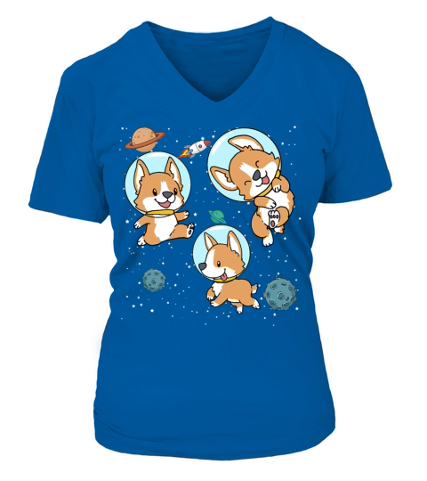 Corgis Astronauts In Space Corginaut Dog Lover Women's V-Neck T-shirt