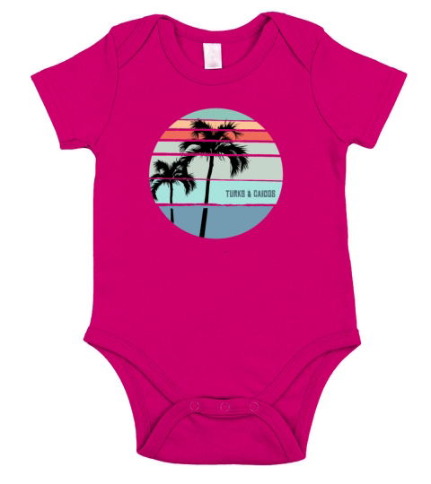 Cool Turks and Caicos Palm Tree Vacation Souvenir Short Sleeve Baby One-Piece