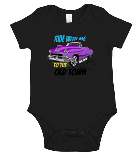 Vintage - Old town road Short Sleeve Baby One-Piece
