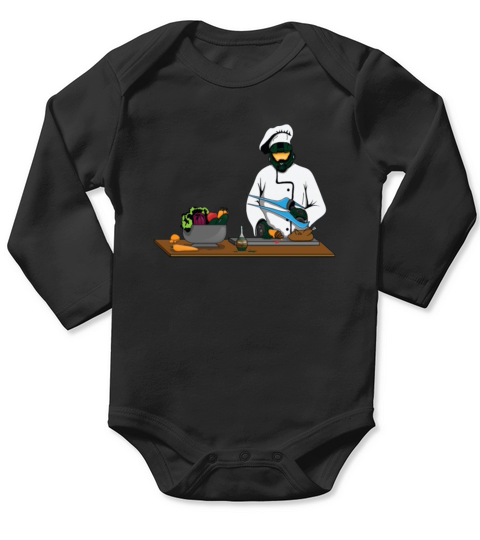 Vintage Tshirt for Master Chief or Chef Long Sleeve Baby One-Piece