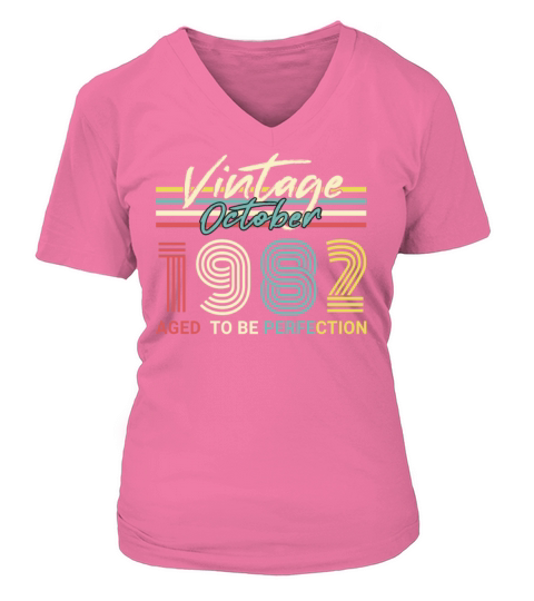 Born 1982 October Vintage Gift Idea Women's V-Neck T-shirt