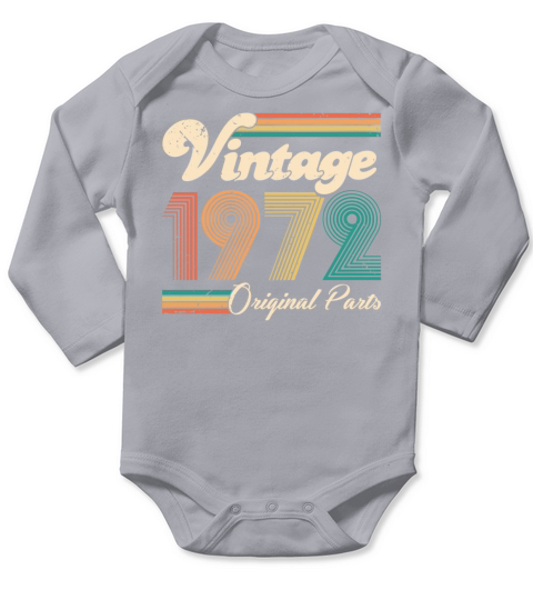 Vintage 1972 50th Birthday Fiftieth Gift Long Sleeve Baby One-Piece