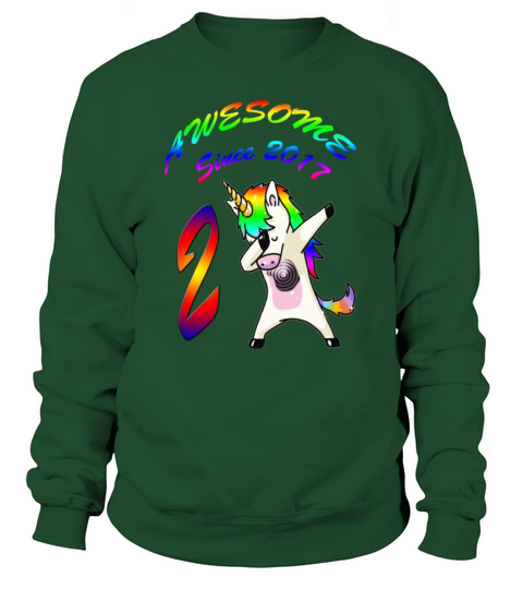 2nd Unicorn 2 Year Young Awesome Since 2017 Women's Sweatshirt