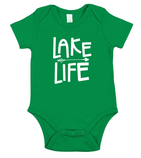 Lake Life, Fishing Short Sleeve Baby One-Piece