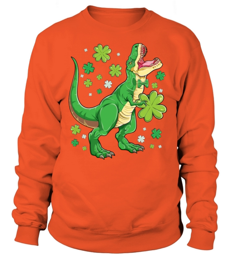 St Patricks Trex Day For Boys Kids Gift Dinosaur Women's Sweatshirt