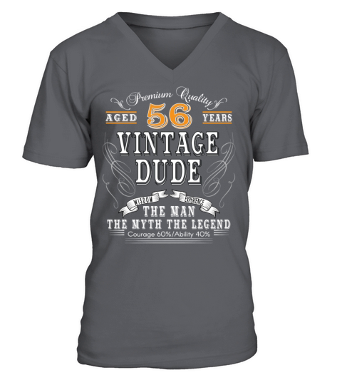 VINTAGE DUDE AGED 56 YEARS Men's V-Neck T-shirt